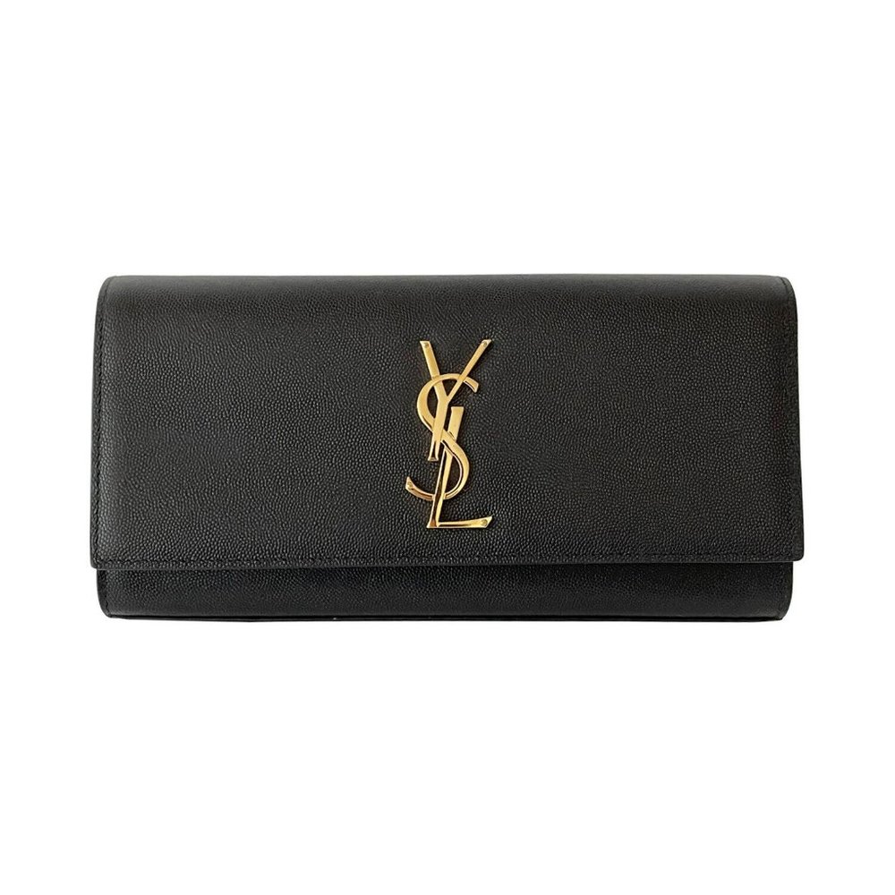AUTHENTIC YSL Saint Laurent Monogram Kate Cassandre Clutch Cavier Leather Mint!! - Picture 7 of 16